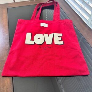 Lovely Red Sezane Shopping Tote in Cotton Fabric